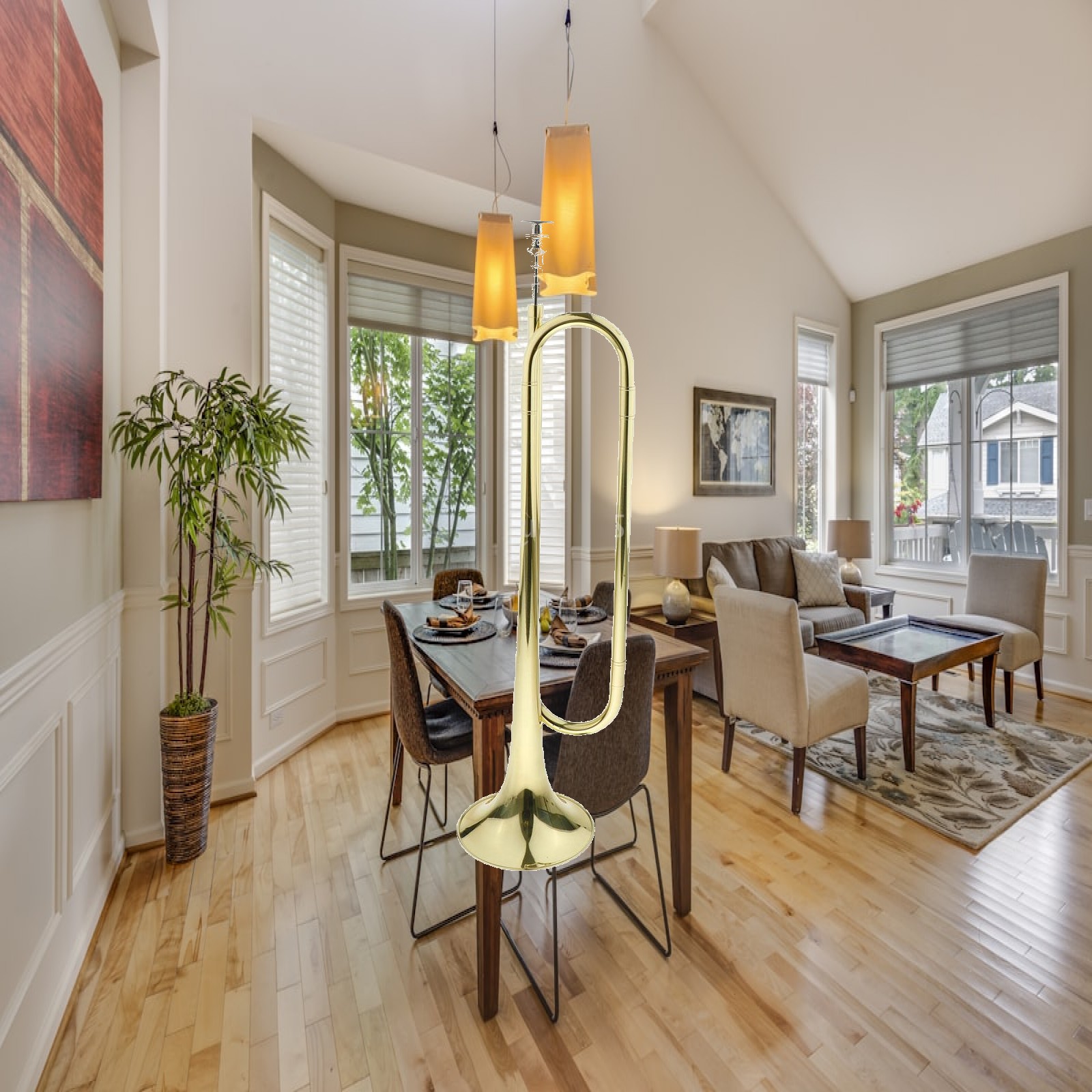 Musical Instrument Bugle - Kindertrompet Messing Gouden Bugel Lange Hoorn