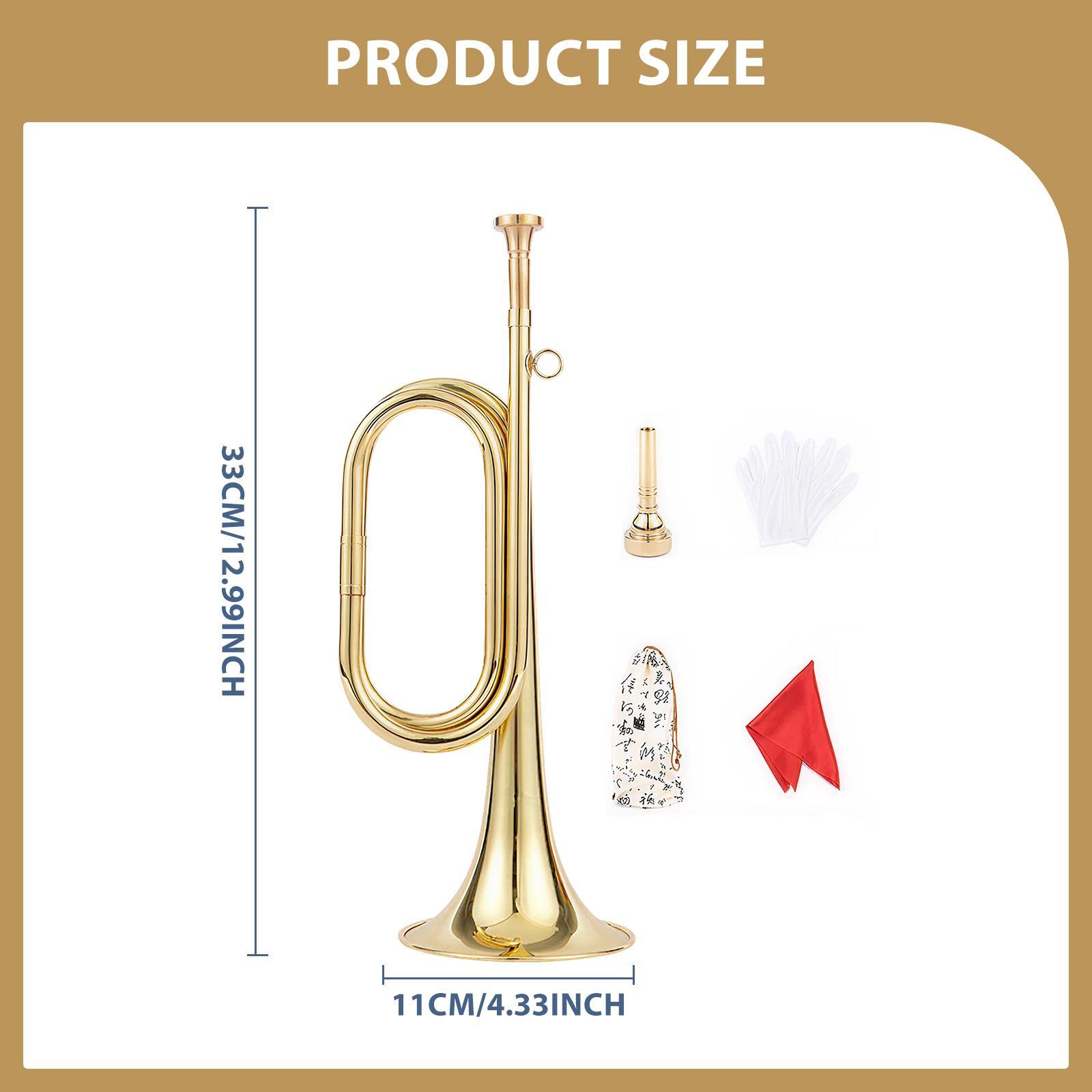 Musical Instrument Bugle - Trompet met handschoenen Muziekinstrument Koperblazersinstrument Marsfluit