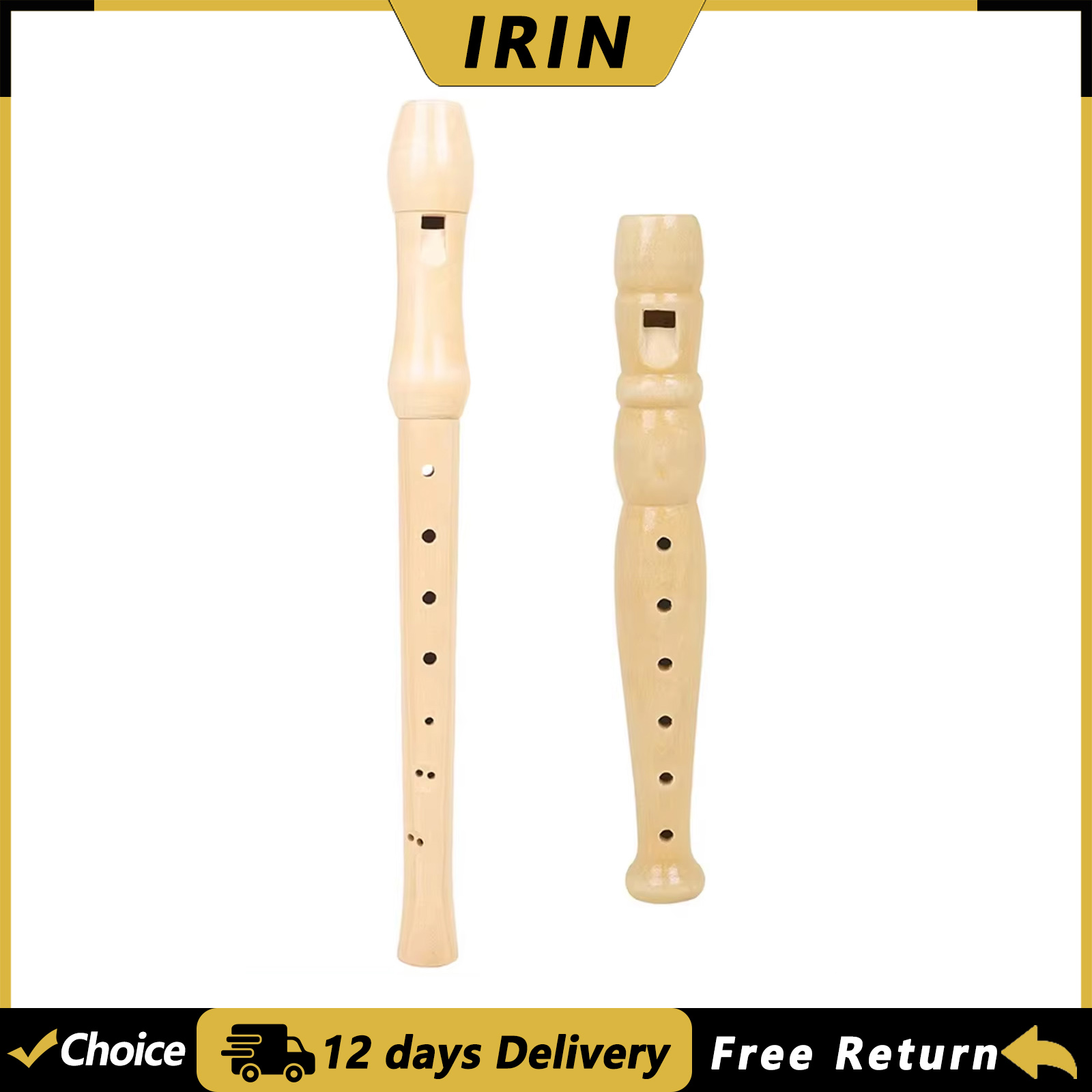 Musical Instrument Harmonium - IRIN 6/8 Hole Recorder Houtkleurige fluitrecorder