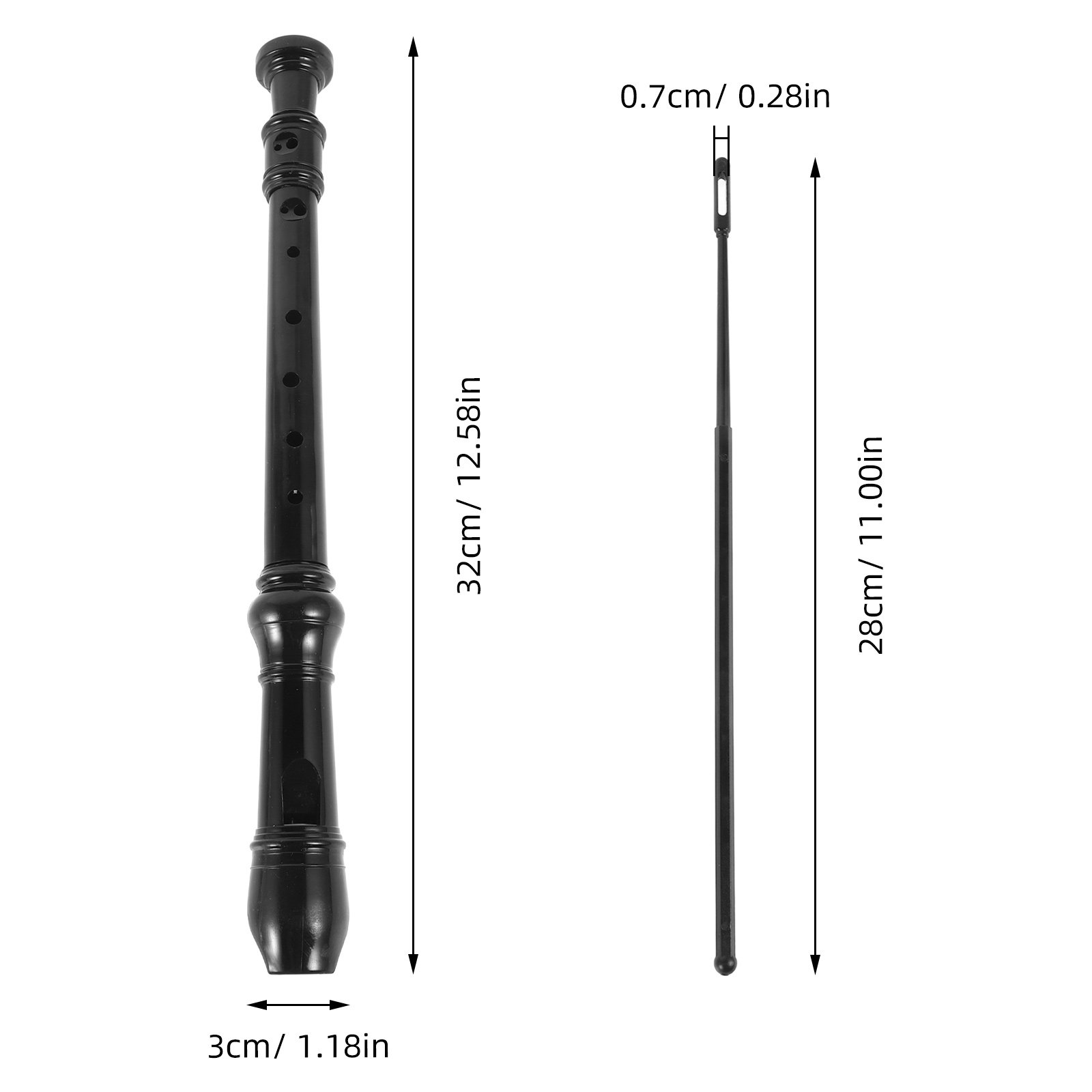 8-gaats zwarte transparante AB - Soprano Recorder Plastic recensie en prijs