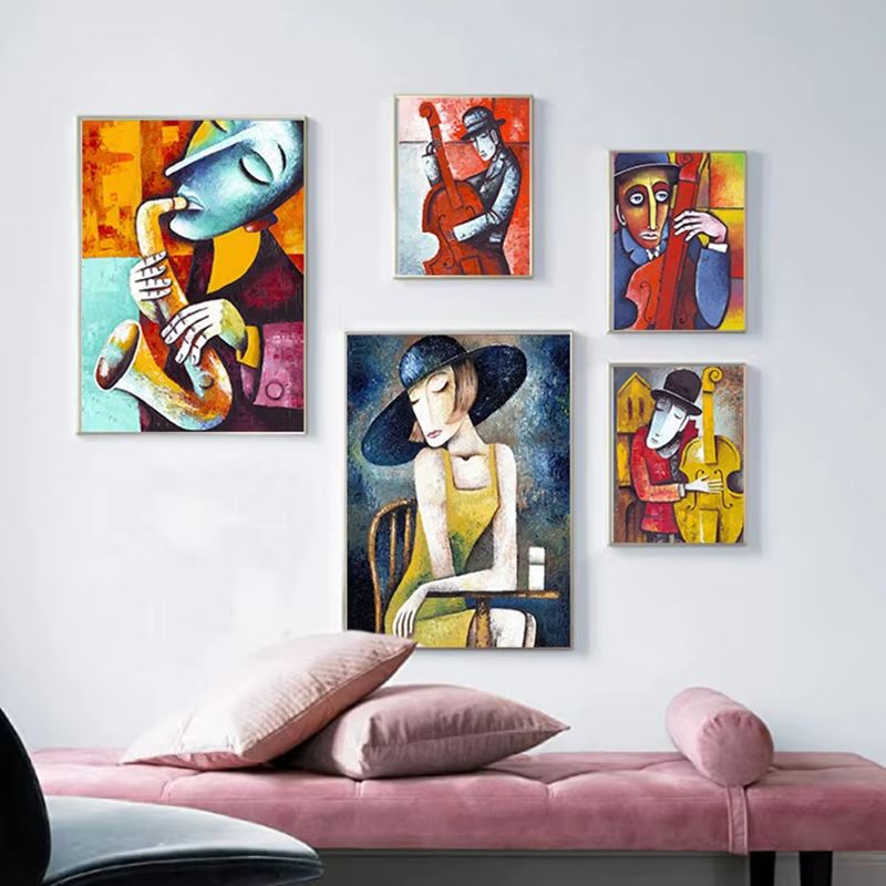 Abstract Picasso Kunstwerk Man - Picture Of Musical Instrument recensie en prijs