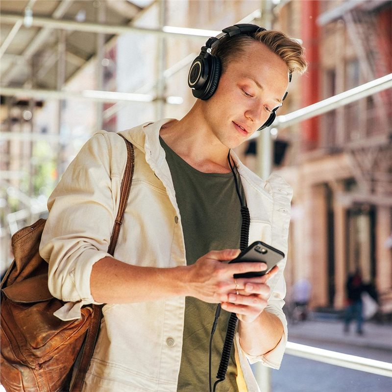 AB33-ATH-M50x kabel, opgerolde - Audio Technica Headphone Ath-M50X recensie en prijs